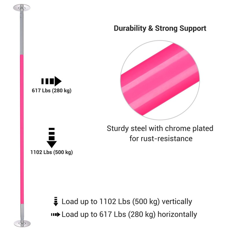Yescom 10.9 Ft Static Spinning Dancing Pole Kit 45mm Silicone Party Club gallery