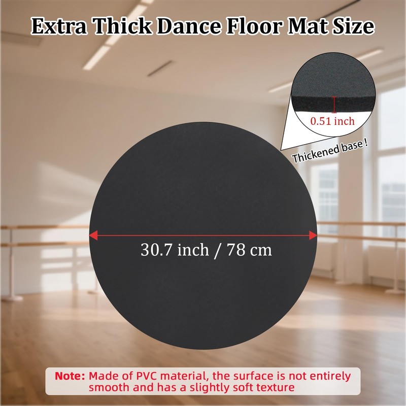 Marley Dance Floor, 30.7'' Portable Dance Floor Mat Anti Slip, 1.3cm Thick Ba... gallery
