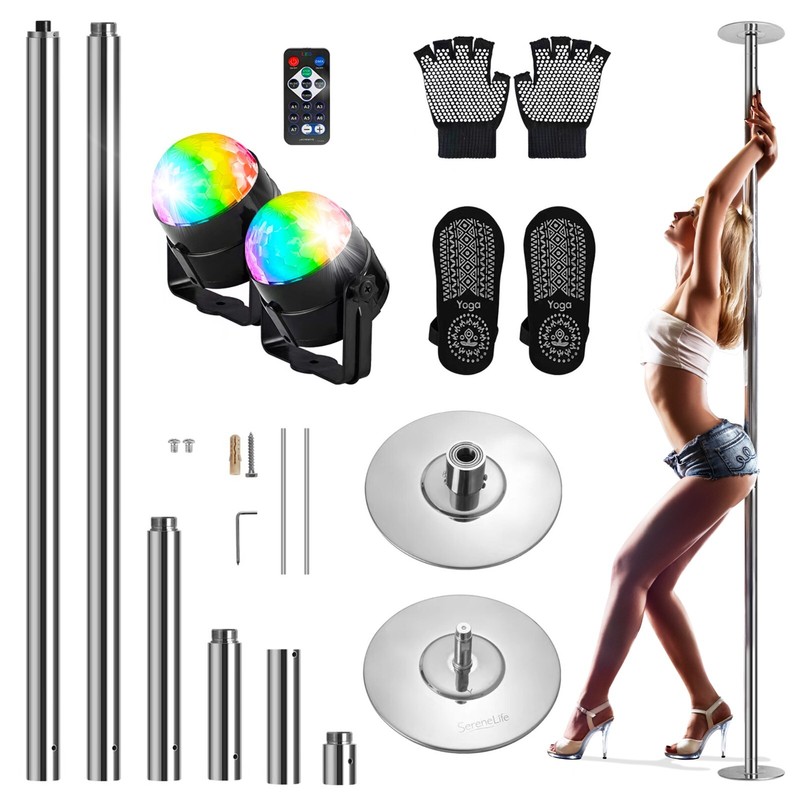 SereneLife Professional Spinning Dancing Pole – Portable & Removable Fitness P