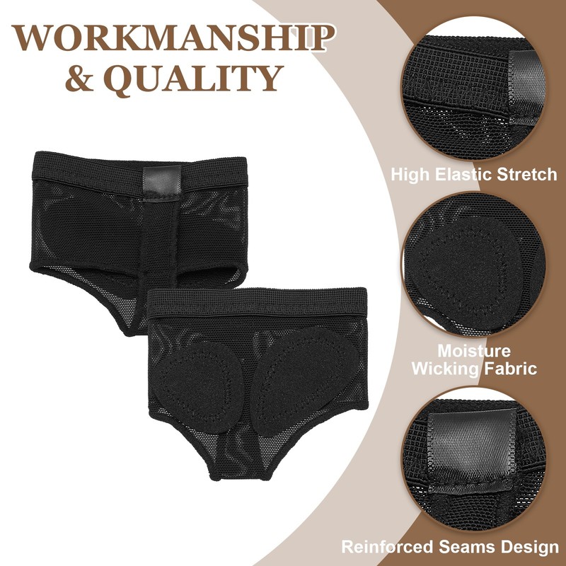 Foot Undies Thongs for Dance, Half Sole Shoes Paws, M(37-38) & Black gallery