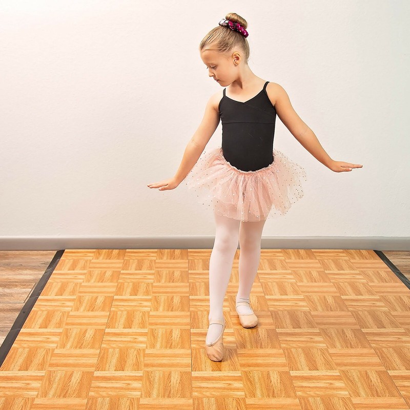 FlooringInc Practice Dance Tiles Kits with Edges, 12"x12" Tiles, 11 Floor Sizes gallery