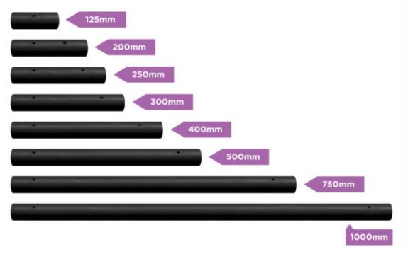X pole Extension for X-POLE sets 45mm Silicon Black NEW