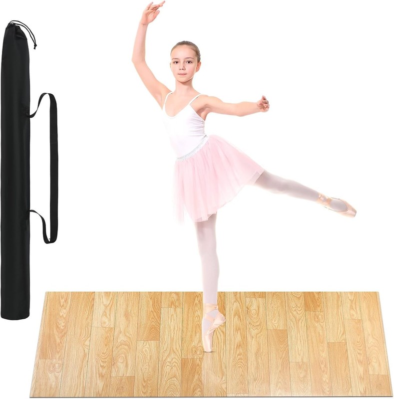 Smooth Vinyl Dance Mat - 6.6 x 3.9 ft for Kids & Adults - Includes Travel Bag gallery