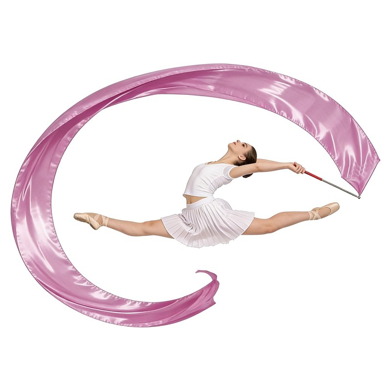 Gymnastics Dance Streamer, 98" & Pink-Fitting for (Artistic Dancing)