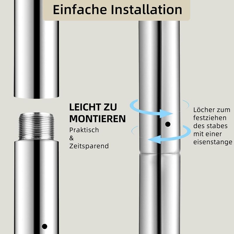 Heavy-Duty Pole Extension for 45mm Dance Poles - 125/250/500mm Sizes Available gallery