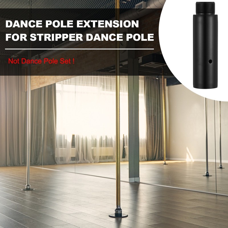 Pole Extension for 45mm Dance Pole, 5" & Black & Stainless Steel gallery