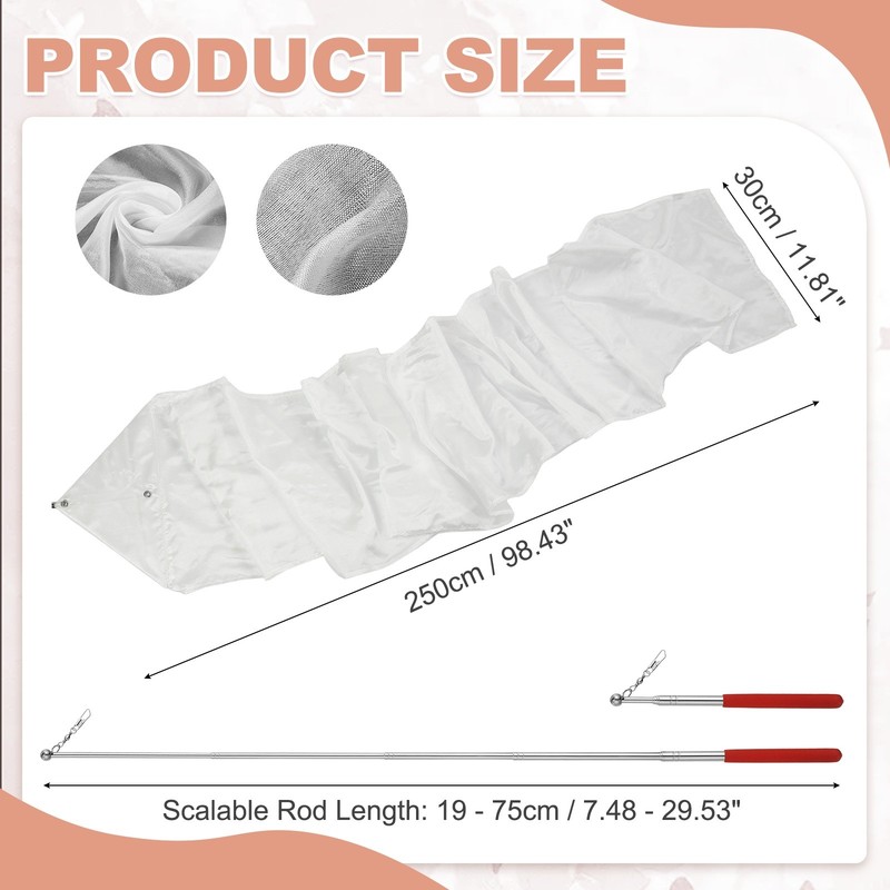 Gymnastics Dance Streamer, 98" & White-Fitting for (Artistic Dancing) gallery