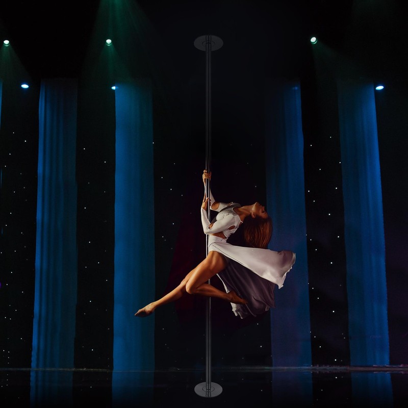 11 FT Spinning Static Dancing Pole Kit with Extensions Fitness Dance Exercise gallery