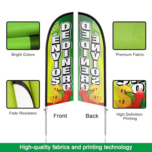 Envios De Dinero Flag for Business, Envios De Dinero Signs, 8FT Polyester gallery