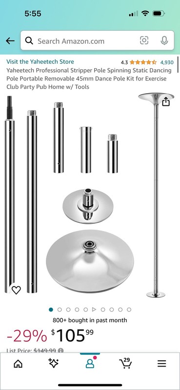Portable Steel Dance Pole (BRAND NEW, NEVER USED)