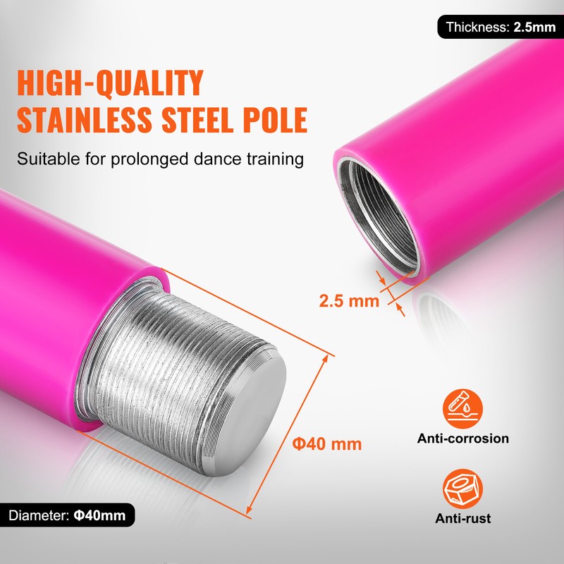 VEVOR Professional Spinning Static Dancing Pole Portable Removable Fitness Kit gallery