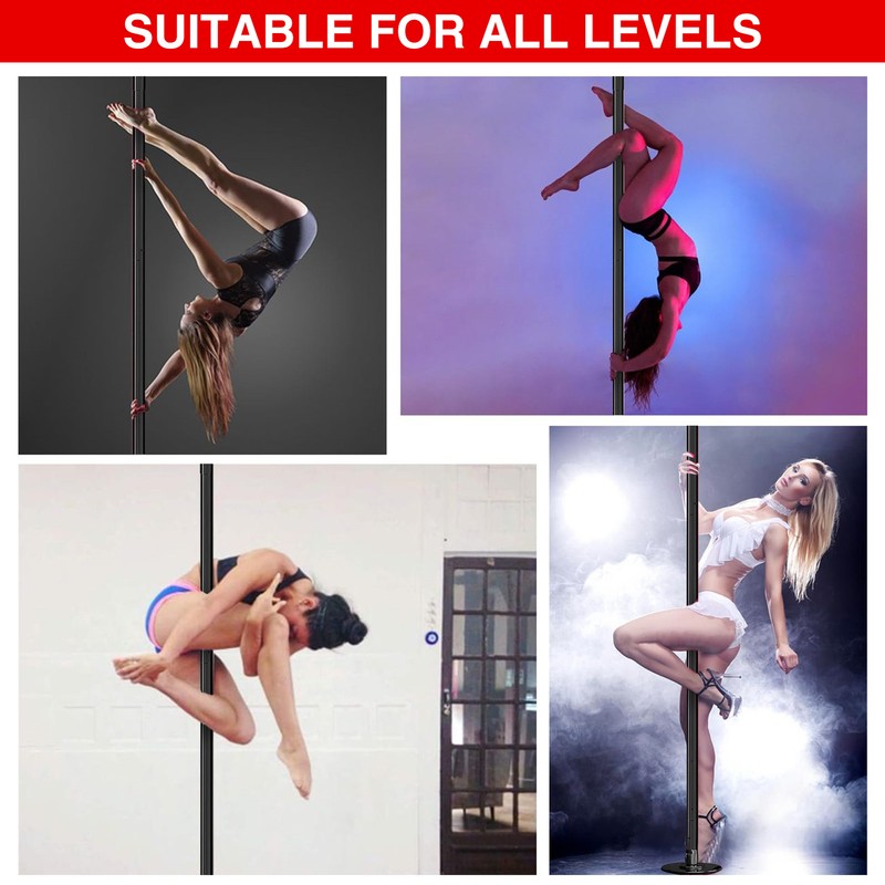 Dance Pole 45mm Portable Static Spinning Stripper Pole Exercise Party Dancing gallery