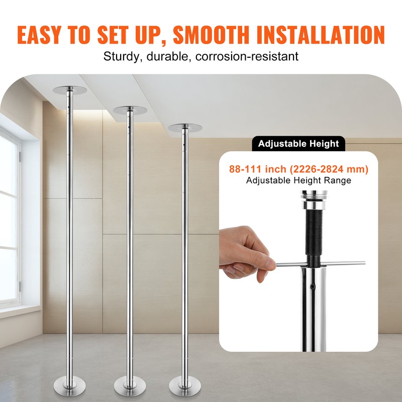 VEVOR Professional Spinning Static Dancing Pole Portable Removable Fitness Kit gallery