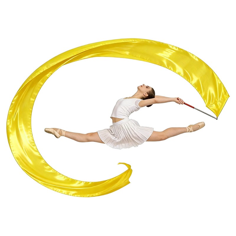 Gymnastics Dance Streamer, 98″ & Gold-Fitting for (Artistic Dancing)