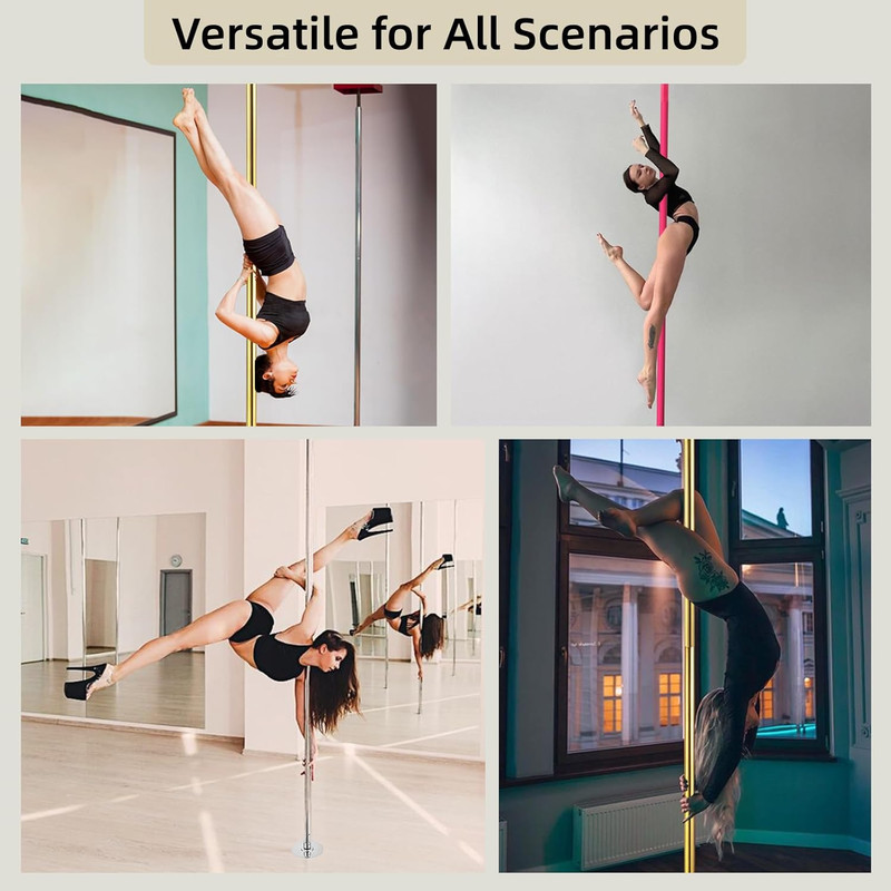Dance Pole Set -Premium Heavy Duty Height Adjustable 7.38-8.85Ft Portable 45Mm(1 gallery