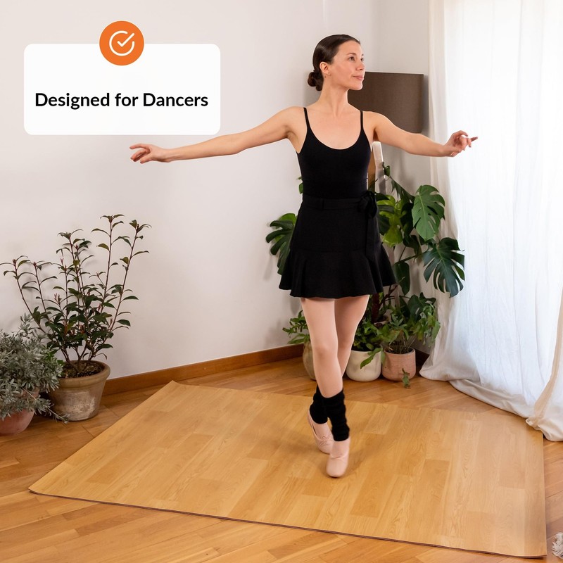 Marley Dance Floor for Home & Studio | 4 Ft x 6 Ft | Portable Dance Floor Mat... gallery