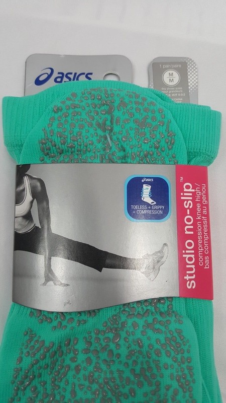 ASICS Womens Studio No-Slip Compression Knee High TEAL  gallery