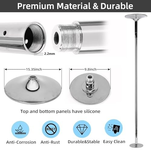 Premium Dance Pole Removable 45Mm Spinning & Static Dancing Pole Heavy-Duty Stee gallery