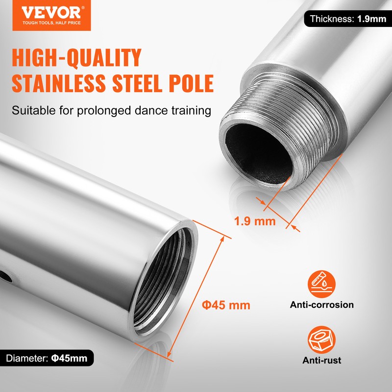VEVOR Professional Spinning Static Dancing Pole Portable Removable Fitness Kit gallery