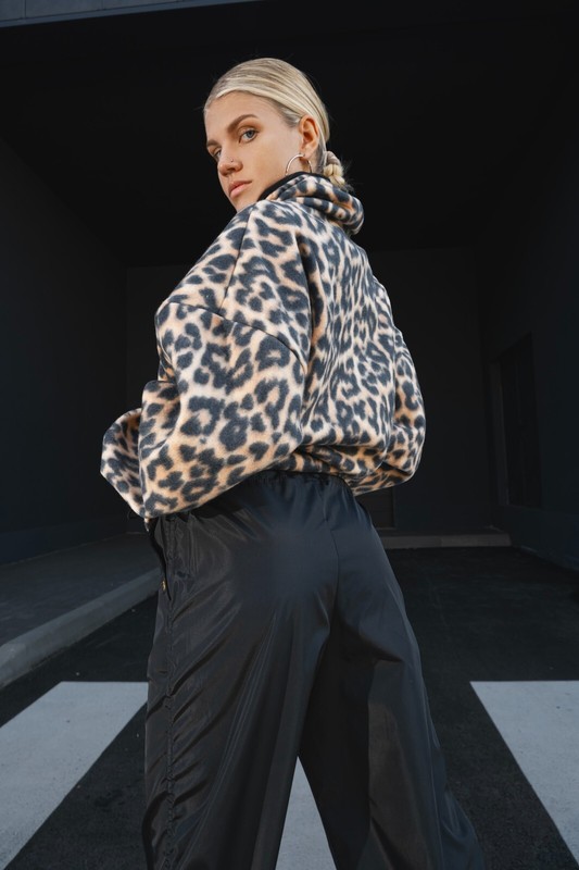 Leopard dance hoodei, Dancing clothes, Loose dance shirt, Dance costume, gift gallery