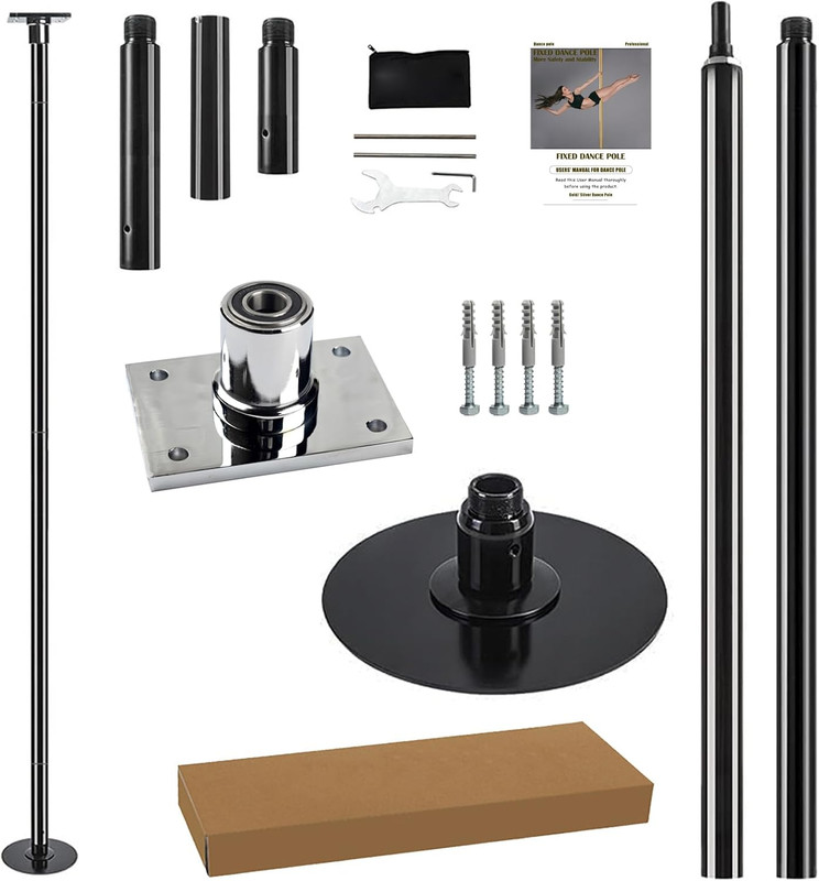 Permanent Fixed Dance Pole Kit, Professional 45Mm Spinning & Static Dancing Pole