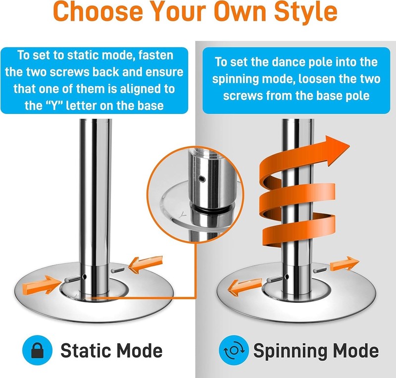 Elegant 45mm Spin Dance Pole - Home & Club Fitness Solution with Easy Setup gallery