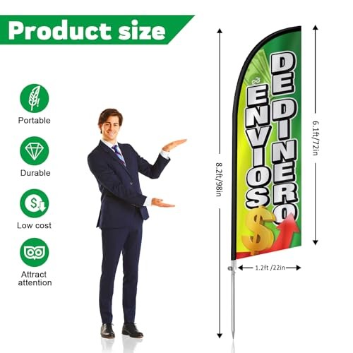 Envios De Dinero Flag for Business, Envios De Dinero Signs, 8FT Polyester gallery