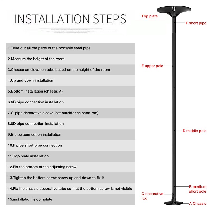 Pole Dance Pole for Home 45mm Spin Static Dancing Pole Professional Brand New gallery