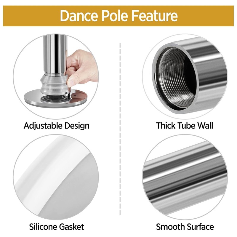 Portable Spinning Dance Pole 45mm Height Adjustable Static Dance Pole Home Gym gallery