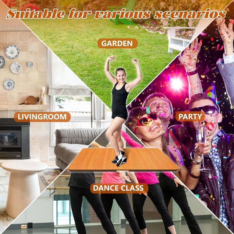 Portable Dance Floor, Tap Dance Floor, Tap Dancing Practice Board, 48''L x 27''W gallery