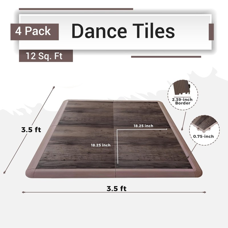Artan Portable Dance Floor Tiles for Ballet, Tap, Jazz, and Irish Dancing, 4 ... gallery