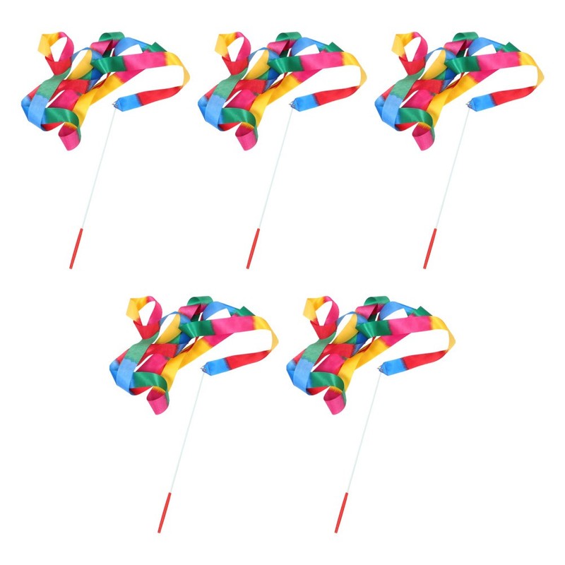5 Pcs Ribbon Dancer Ballet Streamer Gymnastic Ribbons Sticks gallery