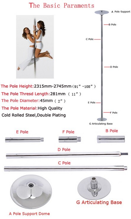 Stripper Dancing Pole Spinning Portable Dance Fitness Exercise Party New gallery