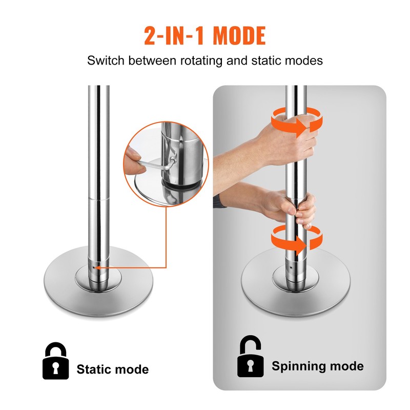 Uimoso Professional Spinning Static Dancing Pole Portable Removable Fitness Kit gallery