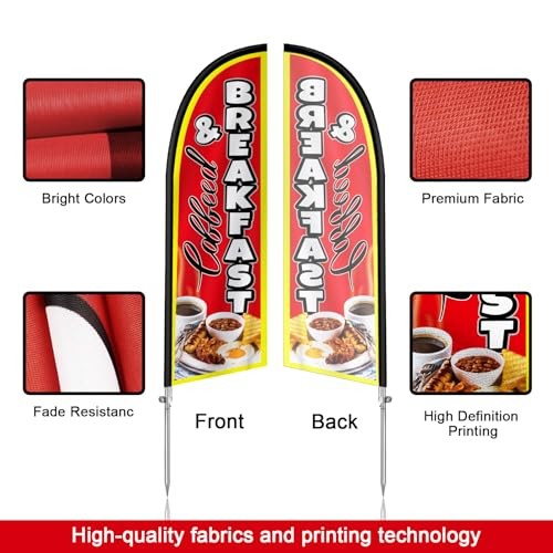Coffeed Breakfast Flag for Business, Coffeed Breakfast 8FT Polyester gallery
