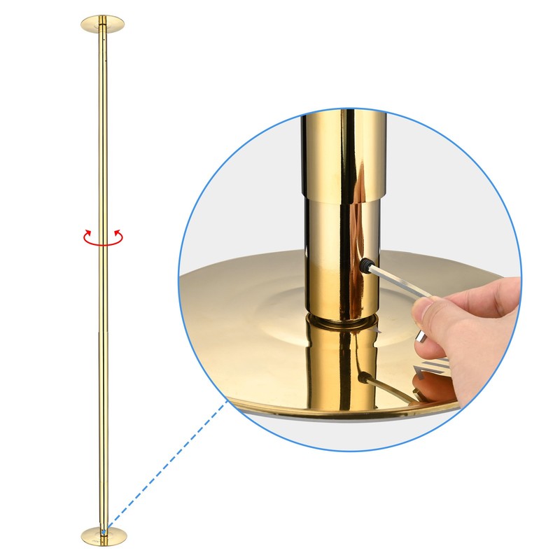 Xcceries 10 FT Spinning Static Dancing Pole Kit w/ Extensions Fitness Dance Gold gallery