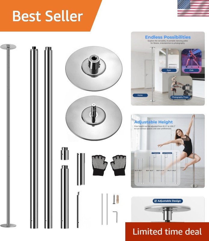 Professional Spinning Dance Pole, 45mm Portable Exercise Pole for Fitness – D...