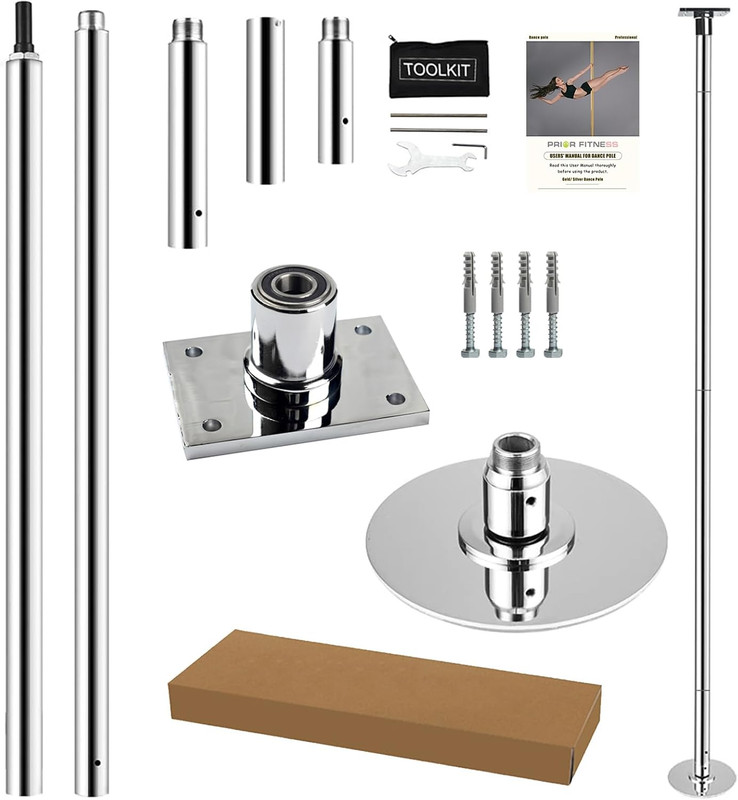 Permanent Fixed Dance Pole Kit, Professional 45Mm Spinning & Static Dancing Pole