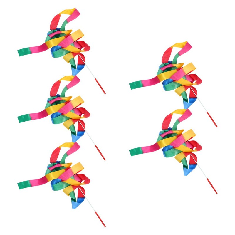 5 Pcs Ribbon Dancer Ballet Streamer Gymnastic Ribbons Sticks gallery