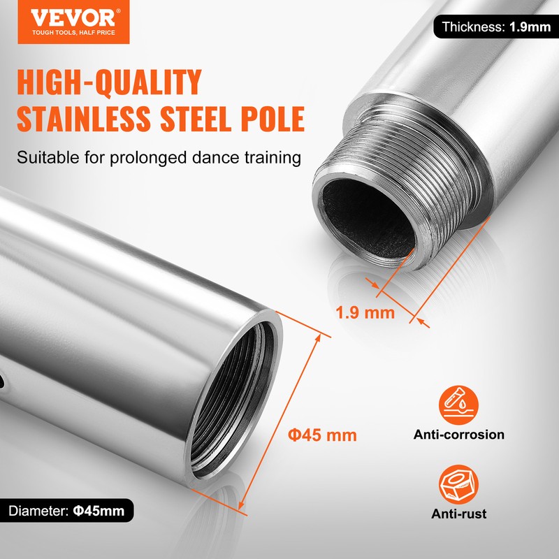 VEVOR Professional Spinning Static Dancing Pole Portable Removable Fitness Kit gallery