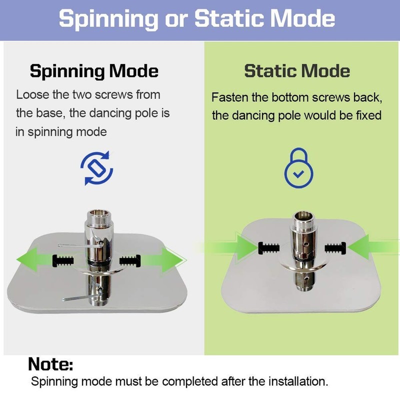 UMEKEN Spinning Static Dance Pole Portable Removable Adjustable 45mm Dancing ... gallery