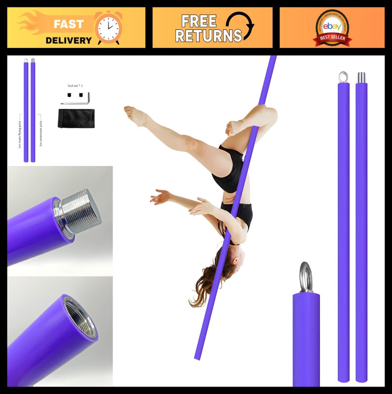 Portable 6.6ft Silicone Aerial Dance Pole – Fitness Tube for Home Gym & Bar