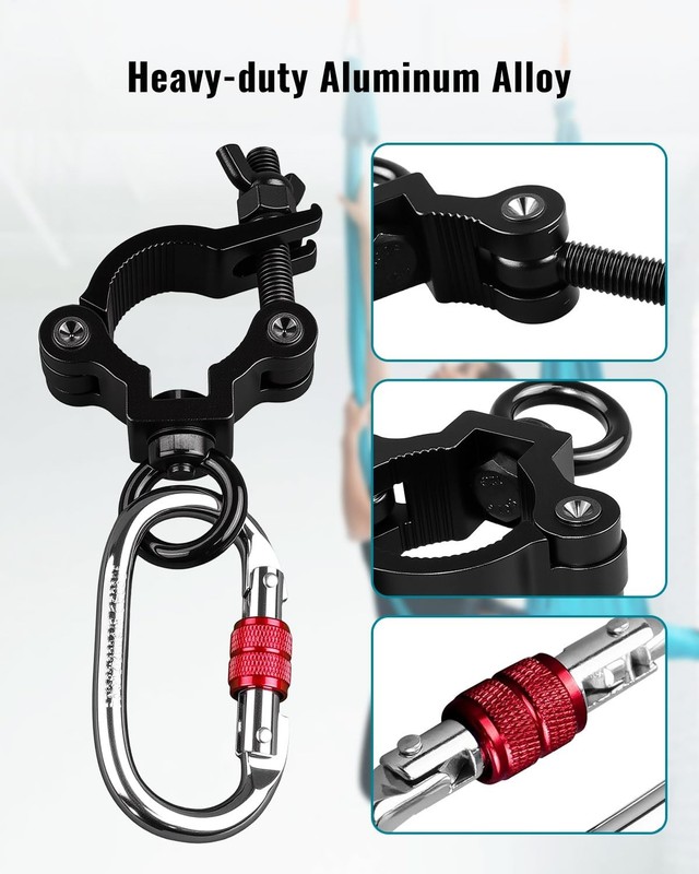 Pole Dancing Hanging Clamp with Carabiner – Grip Accessory for Aerial Silks, ... gallery
