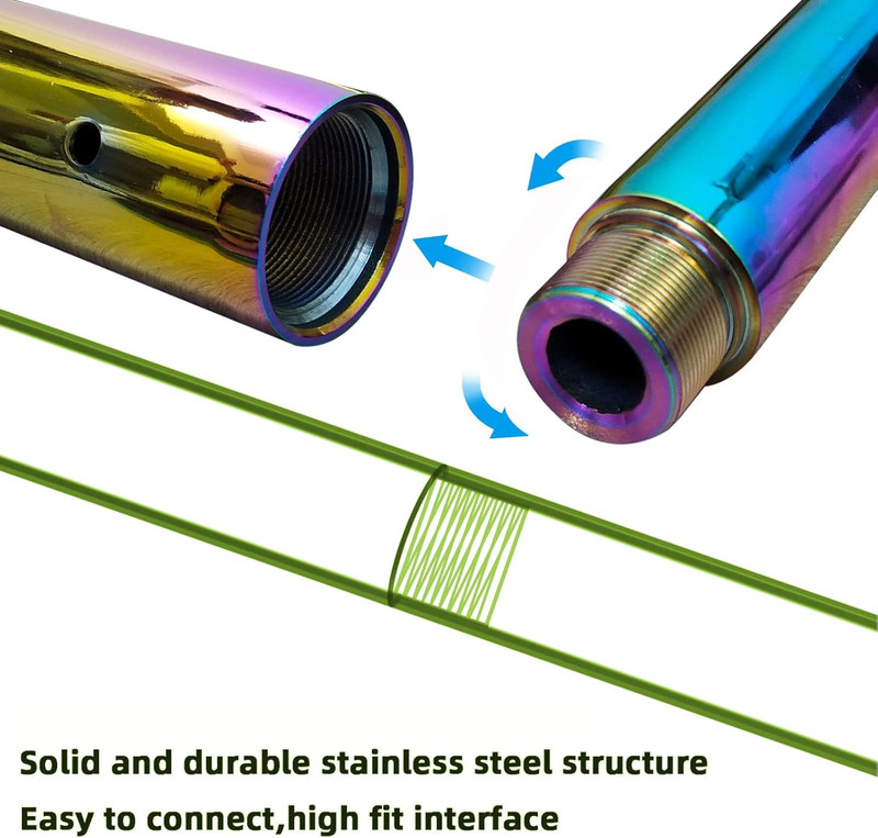 Pole Extension for 45Mm Dance Pole 125/250/500Mm or 5”/10”/20” Stainless Steel A gallery