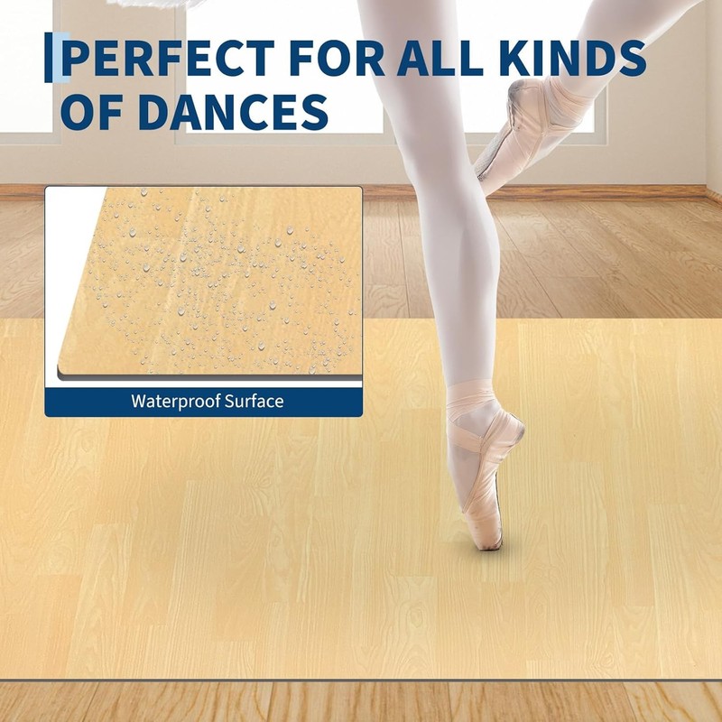 6ft x 4ft Portable Dance Mat, 0.2" Thick PVC Ballet Floor Roll with Storage Bag gallery
