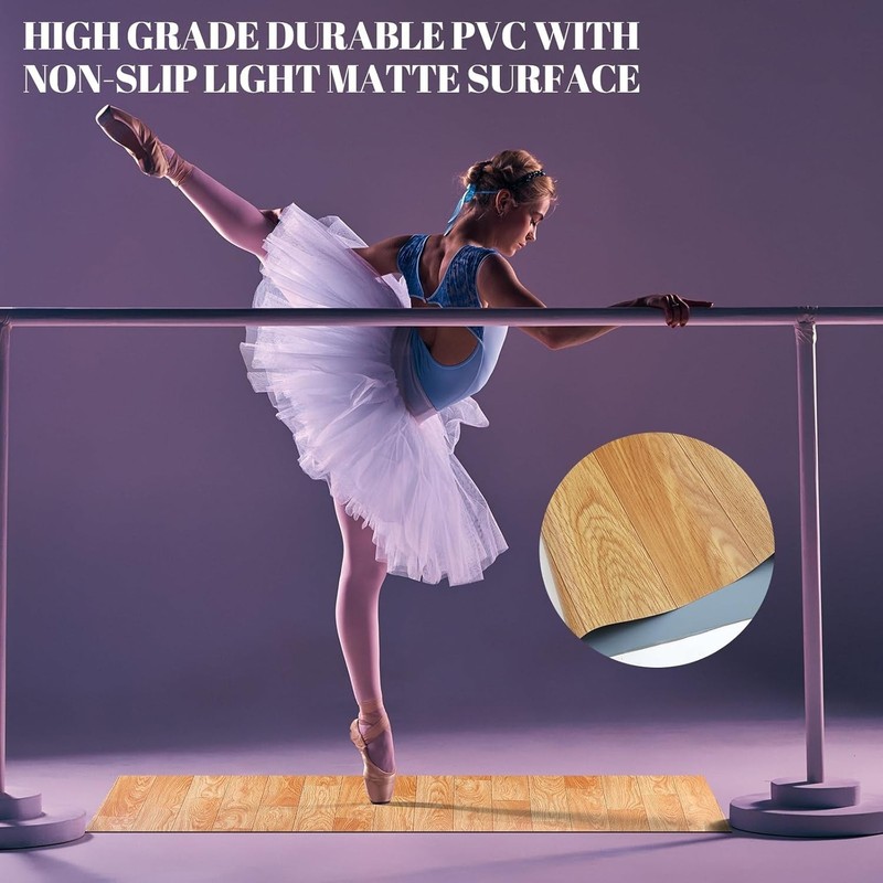 Smooth Vinyl Dance Mat - 6.6 x 3.9 ft for Kids & Adults - Includes Travel Bag gallery