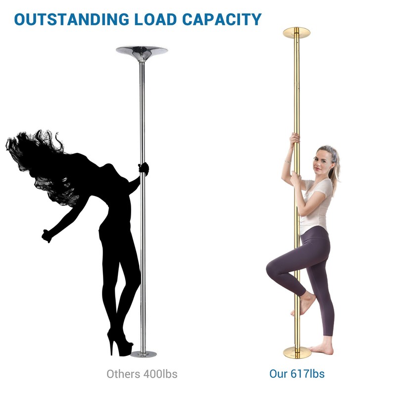 Yescom 3 Pack 9.25 FT Spinning Static Dancing Pole Kit for Studio Club Gold gallery