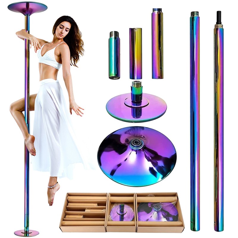 Dance Pole 45mm Portable Static Spinning Stripper Pole Exercise Party Dancing- gallery