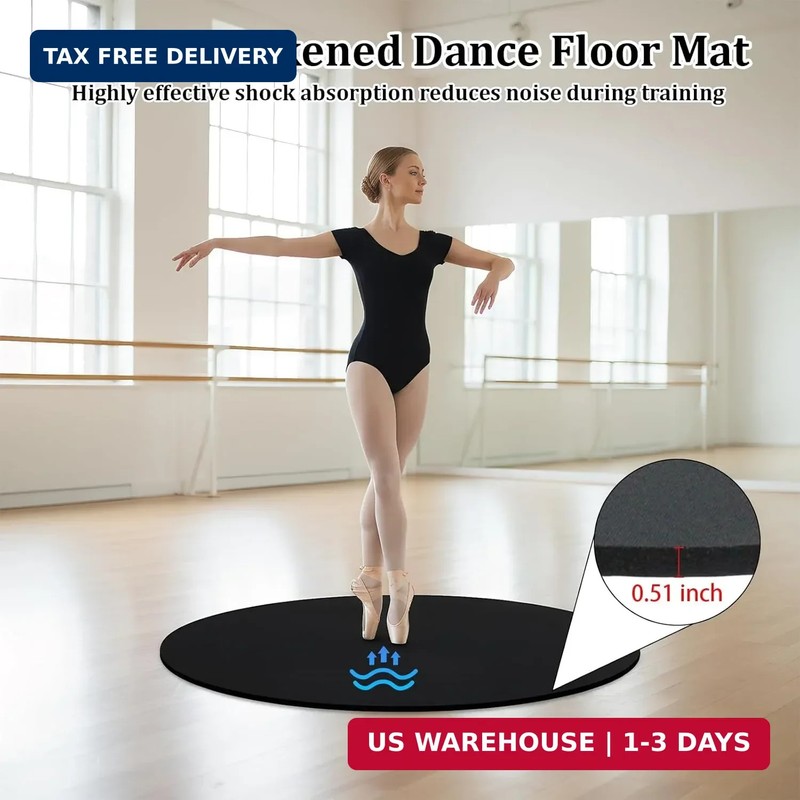 Marley Dance Floor, 30.7'' Portable Dance Floor Mat Anti Slip, 1.3cm Thick Balle gallery