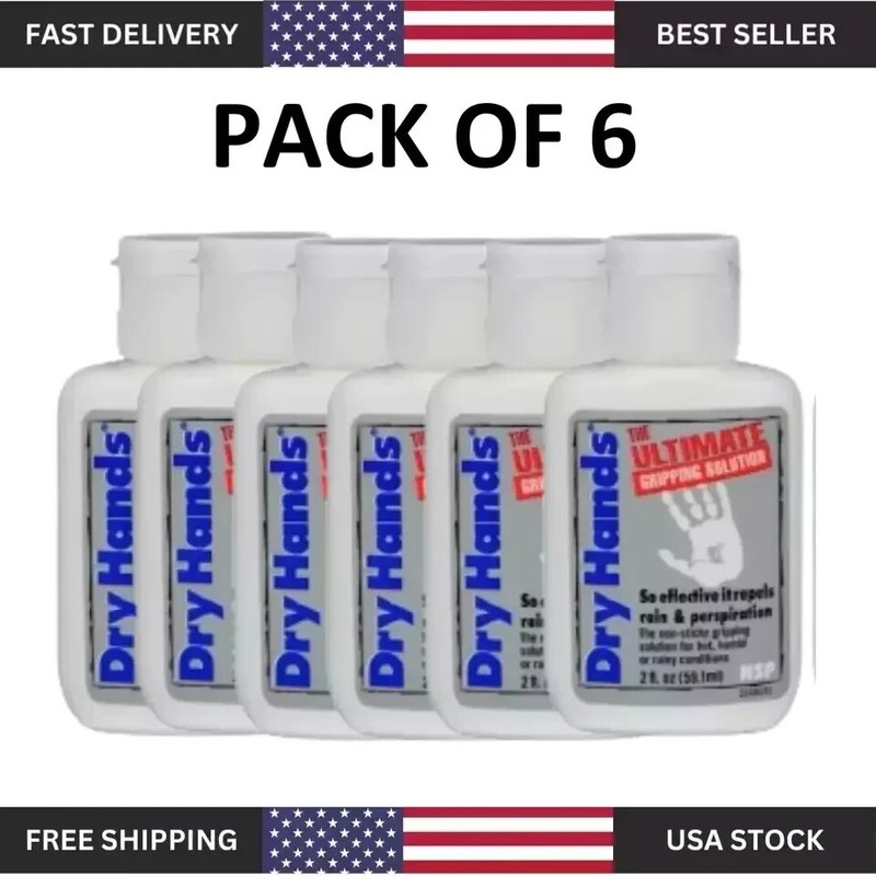 Dry Hands 2 Oz (6 Pack Case) Sport Grip Powder For Pole Dancing Baseball Golf.